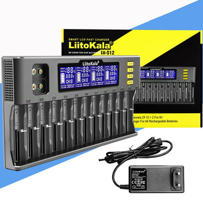 Cargador de Baterías LCD 12 Espacios Lii-S12 - Image 2