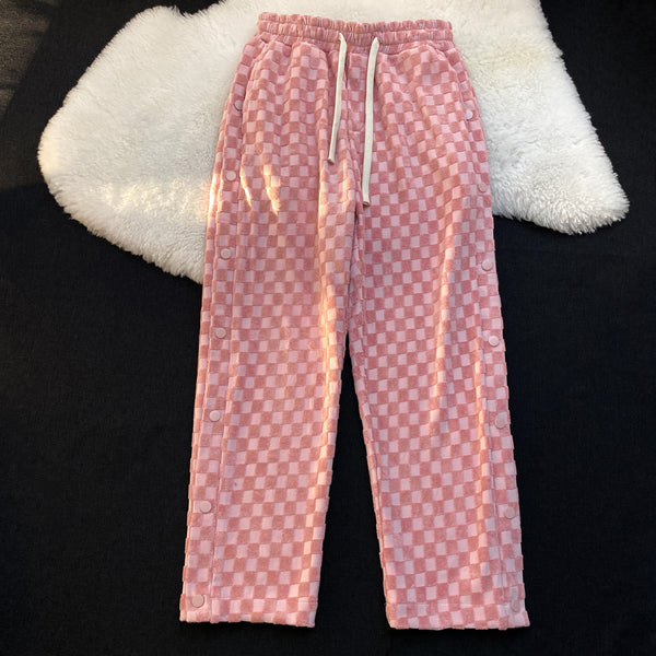 Pantalón Casual de Cuadros con Corte Recto