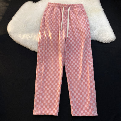 Pantalón Casual de Cuadros con Corte Recto
