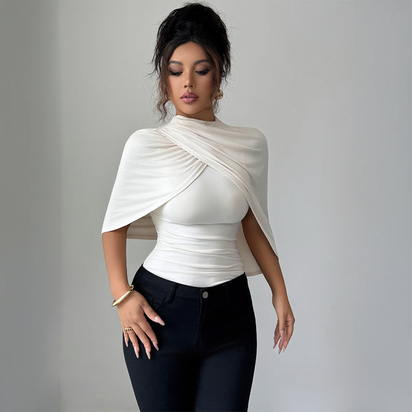 Blusa Ejecutiva de Manga Corta en Colores Lisos para Otoño e Invierno - Image 3