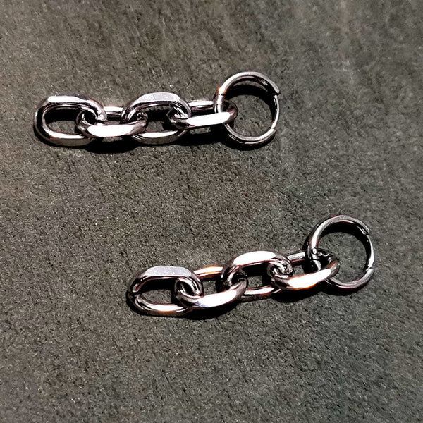 Aretes de Cadena Acero Inoxidable - Diseño Exagerado y Trendy