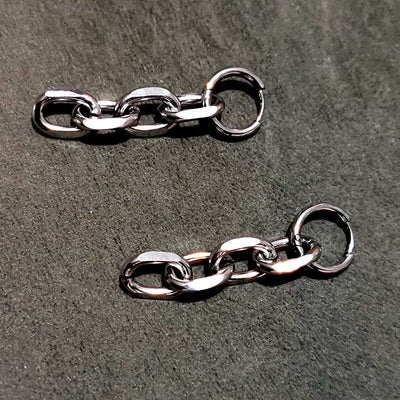 Aretes de Cadena Acero Inoxidable - Diseño Exagerado y Trendy