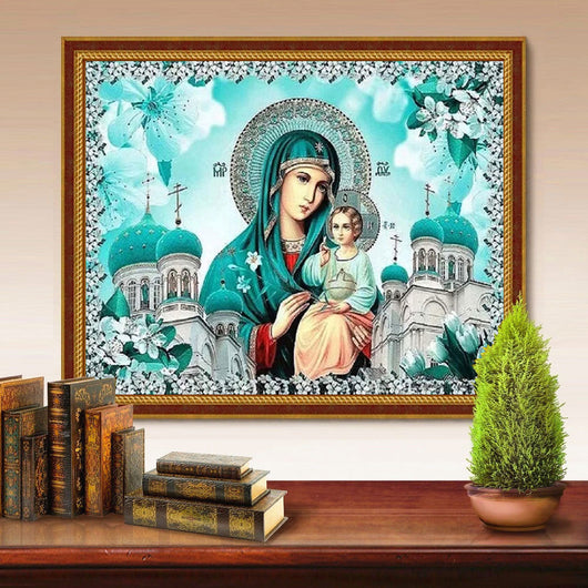 Cuadro de Mosaico de Diamantes 5D Virgen María - Arte Religioso
