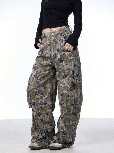Pantalones Cargo Anchos Camuflaje para Mujer - Estilo Casual y Versátil - Image 18