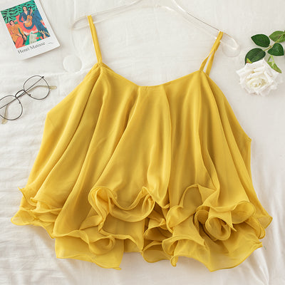 Blusa Suelta de Gasa con Volantes para Mujer - Image 4