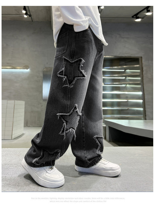 Jeans Anchos Pentagrama para Niños - Estilo Moderno y Cómodo - Image 12