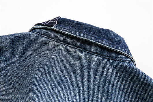 Chaqueta Denim con Costuras Irregulares y Efecto Dos Piezas - Image 17