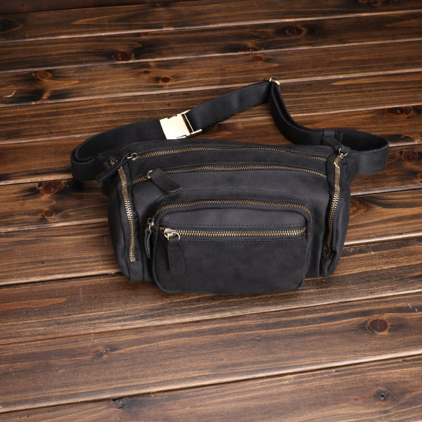 Bolsa Mensajera de Cuero Genuino Multicapa - Estilo Vintage