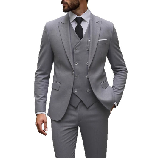 Traje de Negocios Tres Piezas Doble Botonadura para Hombre - Image 5