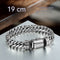 S925 Plateado Thick Type Sense Semicircle Bolt Men's Bracelet Bracelet 13mm19cm 925 Plateado