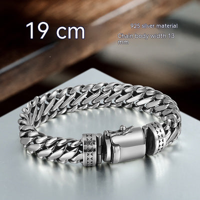 Pulsera de Plata S925 Tipo Grueso Semicircular para Hombre - Image 6