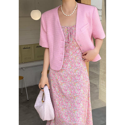 Abrigo Coreano Elegante de Solapa Única con Estampado Retro - Image 8