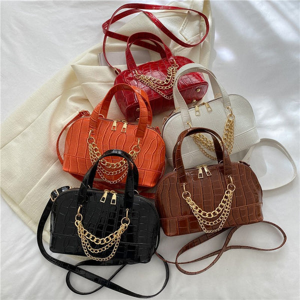 Bolso de Hombro con Patrón de Piedra y Cadena Personalizada