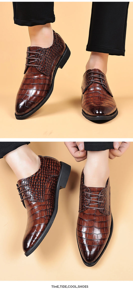 Zapatos de Cuero Inglés Grano Pez para Hombre - Estilo Business Casual - Image 9