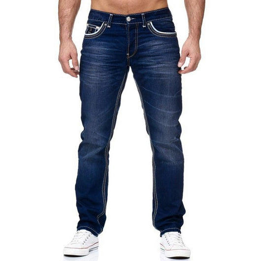 Jeans Hombre Blancos Rotos Cintura Media Corte Recto - Image 4