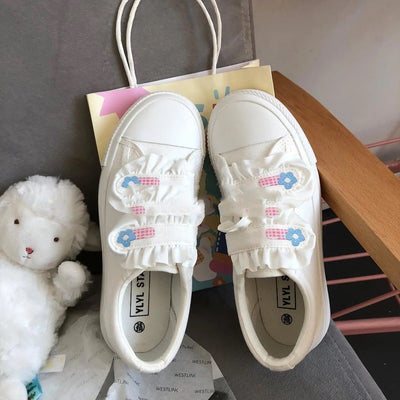 Zapatillas Blancas de Lona con Velcro para Mujer - Estilo Casual Cómodo - Image 5