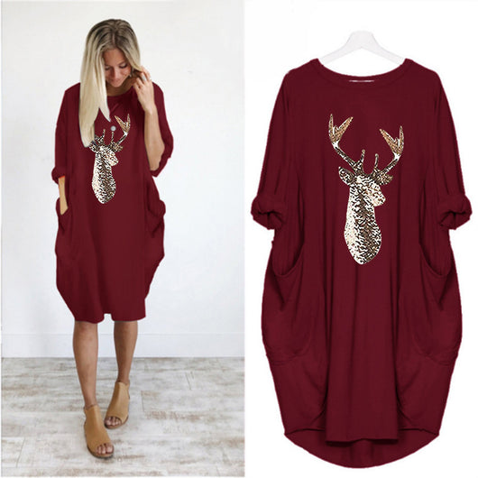 Vestido Navideño Cuello Redondo Otoño Invierno - Image 7