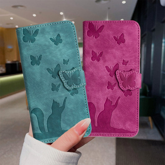 Funda de Cuero para Celular con Mariposa en Relieve - Image 34