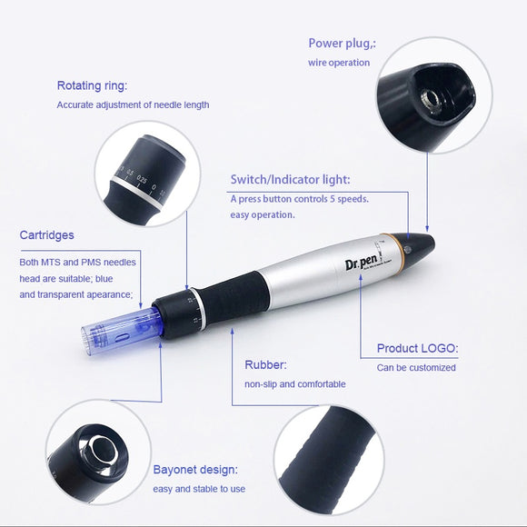 Dermaroller Eléctrico Recargable con Microagujas