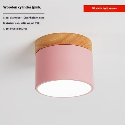 Lámpara de Madera Maciza para Pasillo y Balcón - Diseño Minimalista Macaron - Image 3