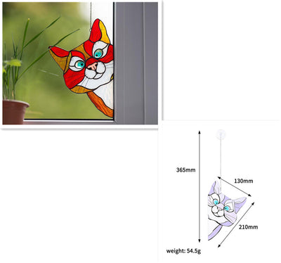 Adorno de Gato en Vitral para Ventana - Image 33