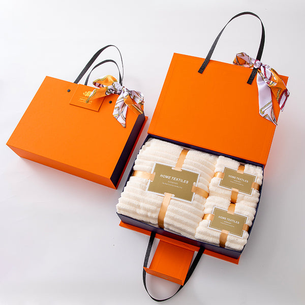 Set de 3 Toallas de Baño Coral Fleece - Caja de Regalo Premium