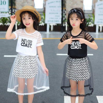 Vestido Casual de Malla con Letras para Niñas - Image 8
