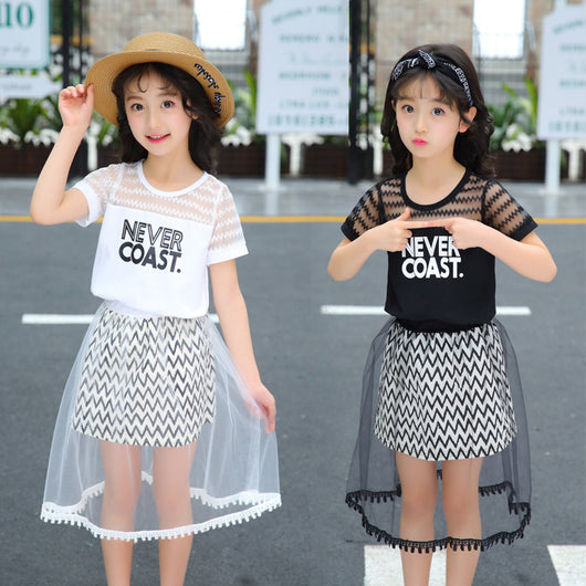 Vestido Casual de Malla con Letras para Niñas - Image 8