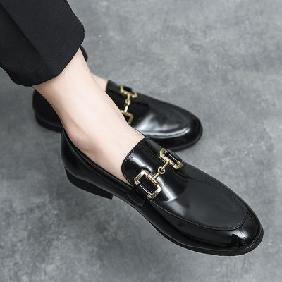 Mocasines Casuales de Cuero Brillante Talla Grande para Hombre - Image 4