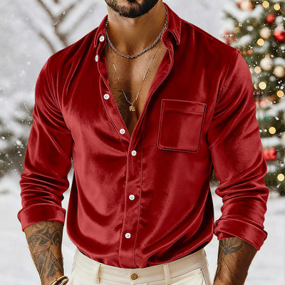 Camisa de Terciopelo Dorado con Botones para Hombre - Image 15