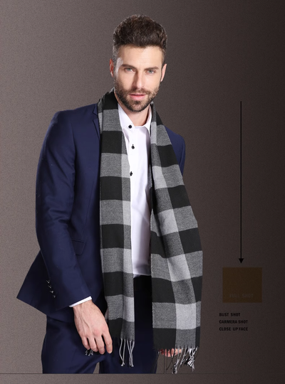 Bufanda Escocesa para Hombre Invierno Cálida Estilo Europa - Image 39