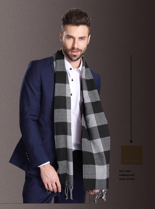 Bufanda Escocesa para Hombre Invierno Cálida Estilo Europa - Image 39