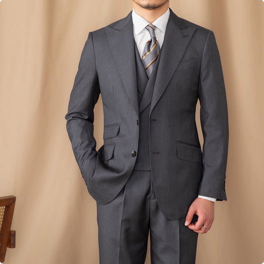 Traje Ejecutivo Tres Piezas Lana Pura Color Sólido - Image 4