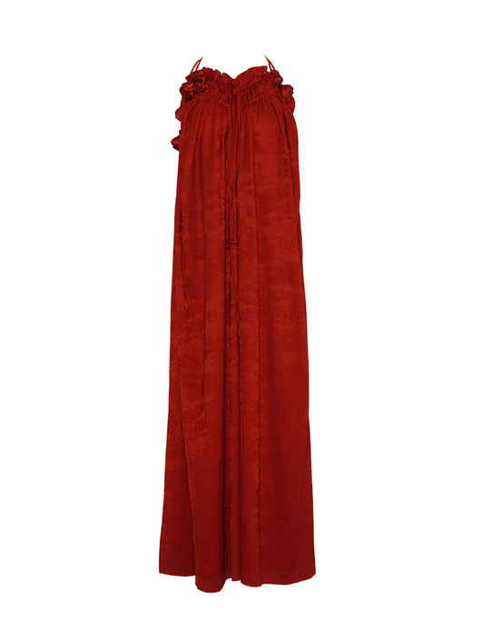 Vestido de Satén con Flores 3D y Espalda Descubierta - Image 6