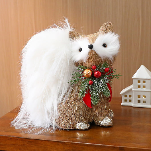 Adornos Navideños de Paja - Alce y Ardilla para Decoración Escénica - Image 3