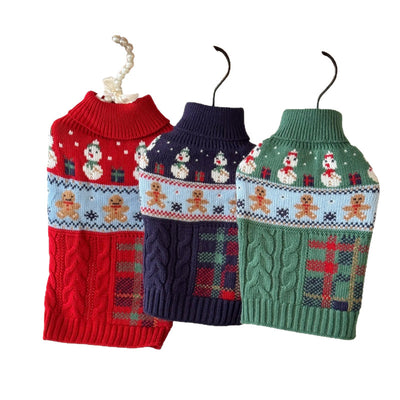 Suéter Navideño para Mascotas - Diseño Muñeco de Nieve y Jengibre - Image 5