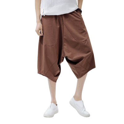 Pantalones Holgados Retro de Algodón y Lino para Hombre - Image 5