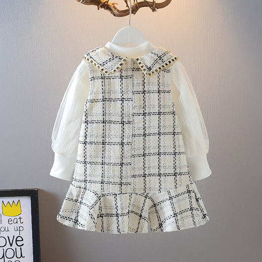 Conjunto Elegante para Niña Estilo Coreano - Chaleco y Vestido Occidental de Dos Piezas - Image 3
