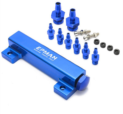 Kit Riel de Combustible de Aluminio para Modificación Automotriz - Salida de Bomba de Combustible 6 Orificios