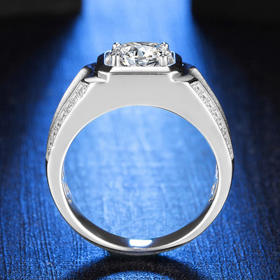 Anillo de Hombre con Moissanita de 1 Quilate y Cuatro Puntas - Image 8