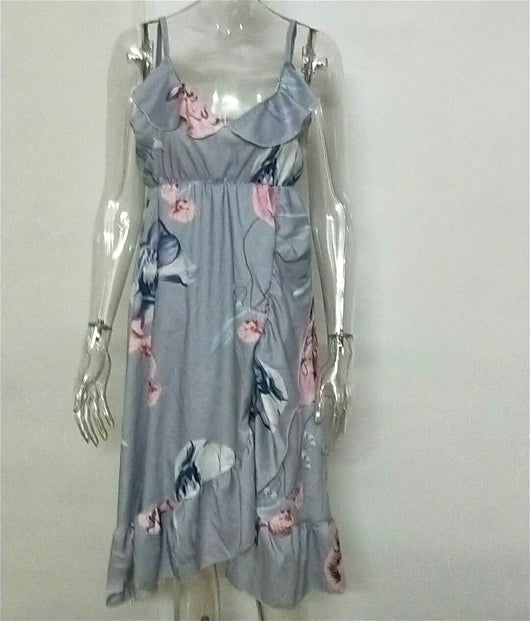 Vestido Suelto Estampado con Volantes y Tirantes para Embarazadas - Image 8