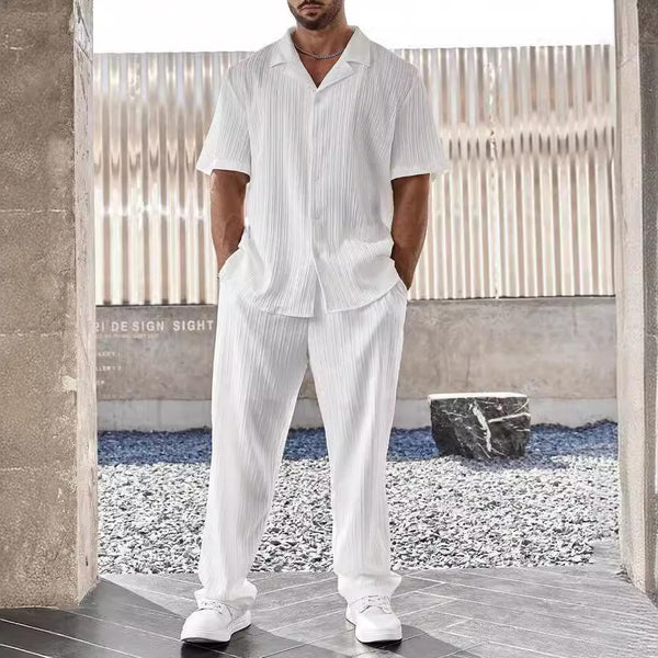 Conjunto Casual Ejecutivo: Camisa de Manga Corta y Pantalón para Hombre - Image 6
