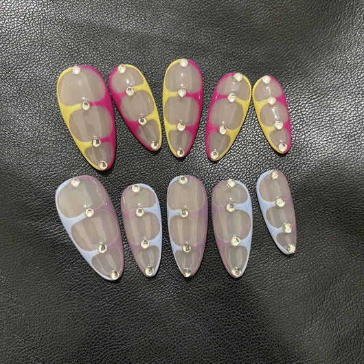 Uñas Postizas Almendra Francesas Personalizadas Hechas a Mano - Image 7