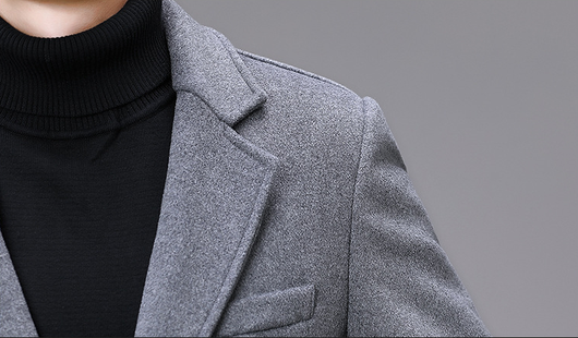 Abrigo Largo Casual de Algodón para Hombre Talla Plus - Image 11