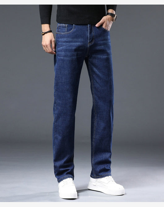 Pantalones Vaqueros Gruesos Forrados en Fleece para Hombre Talla Grande - Image 24