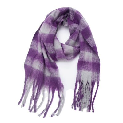 Bufanda Escocesa Gruesa con Borlas para Mujer - Chal Acolchado Premium - Image 12