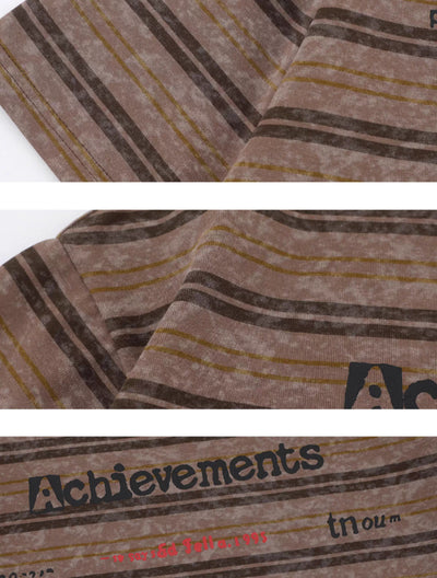 Camiseta Suelta Estampada a Rayas con Efecto Tie-Dye para Mujer - Image 7