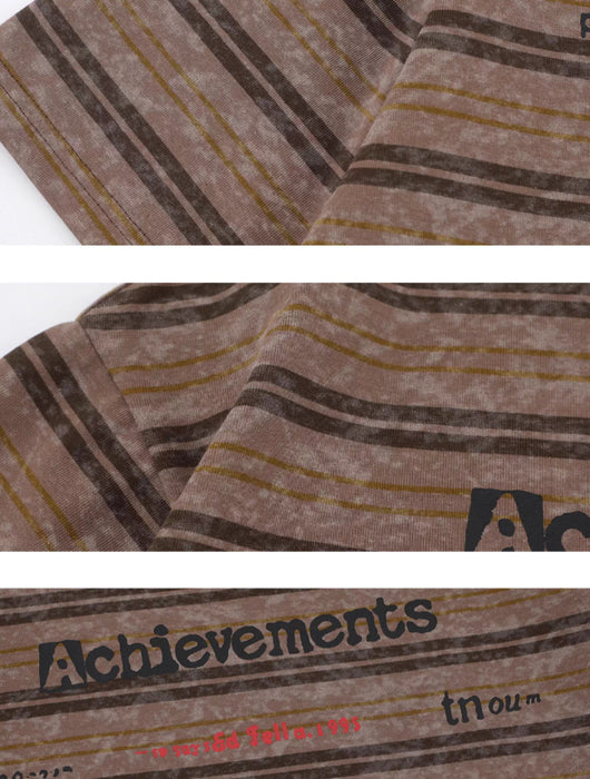Camiseta Suelta Estampada a Rayas con Efecto Tie-Dye para Mujer - Image 7