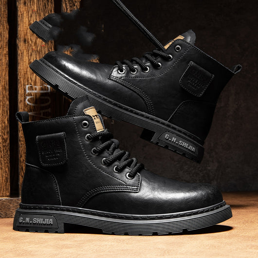 Botas Martin de Negocios con Tacón Oculto y Forro Polar para Otoño e Invierno - Image 12