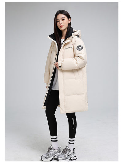 Chaqueta Acolchada Larga para Mujer Talla Grande Suelta y Cálida - Image 12
